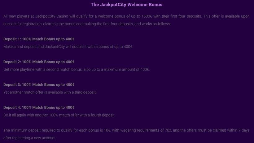 jackpotcity casino promotions