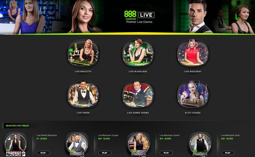 live casino at 888