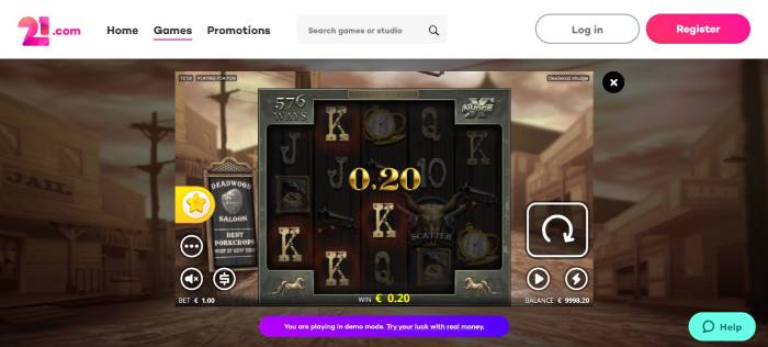 21.com Casino ScreenShot 1