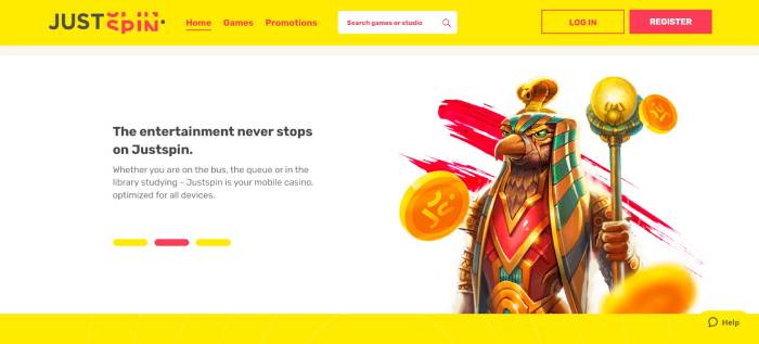Justspin Casino ScreenShot 2