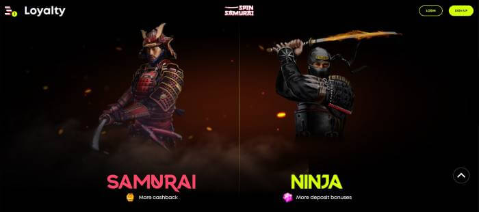 Spin Samurai Casino ScreenShot 1